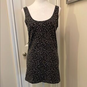 Maurices Black and Gray Leopard Fitted Sleeveless Tank Top EUC Large